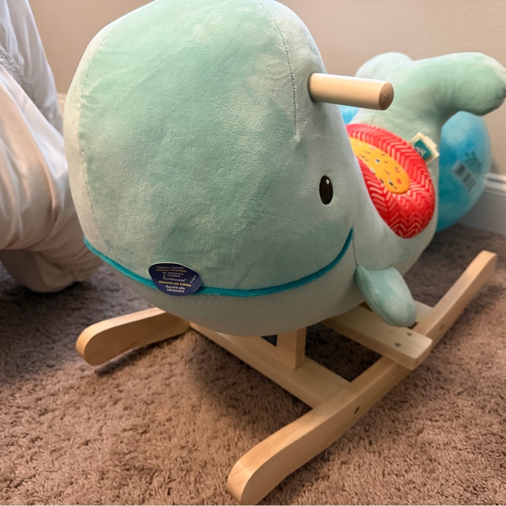 Aqua Plush Whale Rocker for Kids